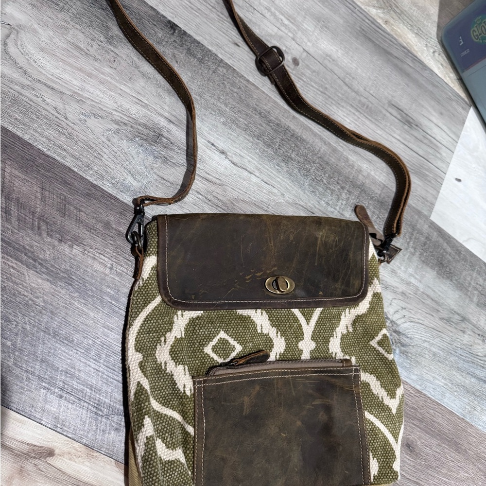 Myra Bag Green and Brown Crossbody Bag